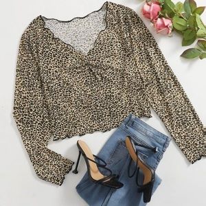 SHEIN cropped cheetah long sleeve!